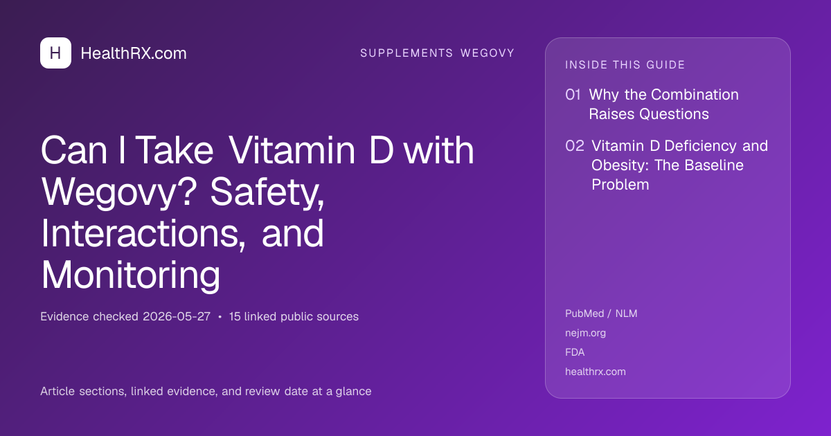Evidence overview for Can I Take Vitamin D with Wegovy? Safety, Interactions, and Monitoring