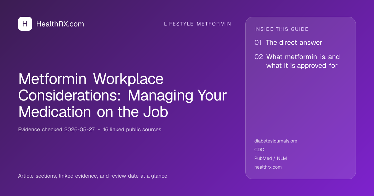 Evidence overview for lifestyle metformin: Metformin Workplace Considerations: Managing Your Medication on the Job
