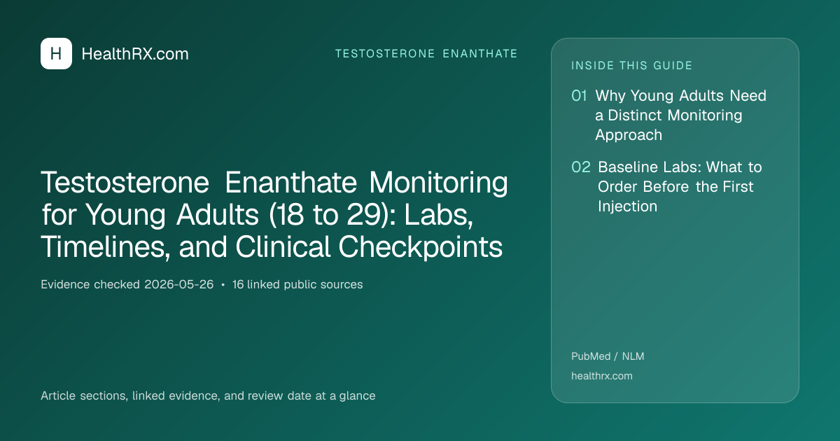 Evidence overview for Testosterone Enanthate Monitoring for Young Adults (18 to 29): Labs, Timelines, and Clinical Checkpoints