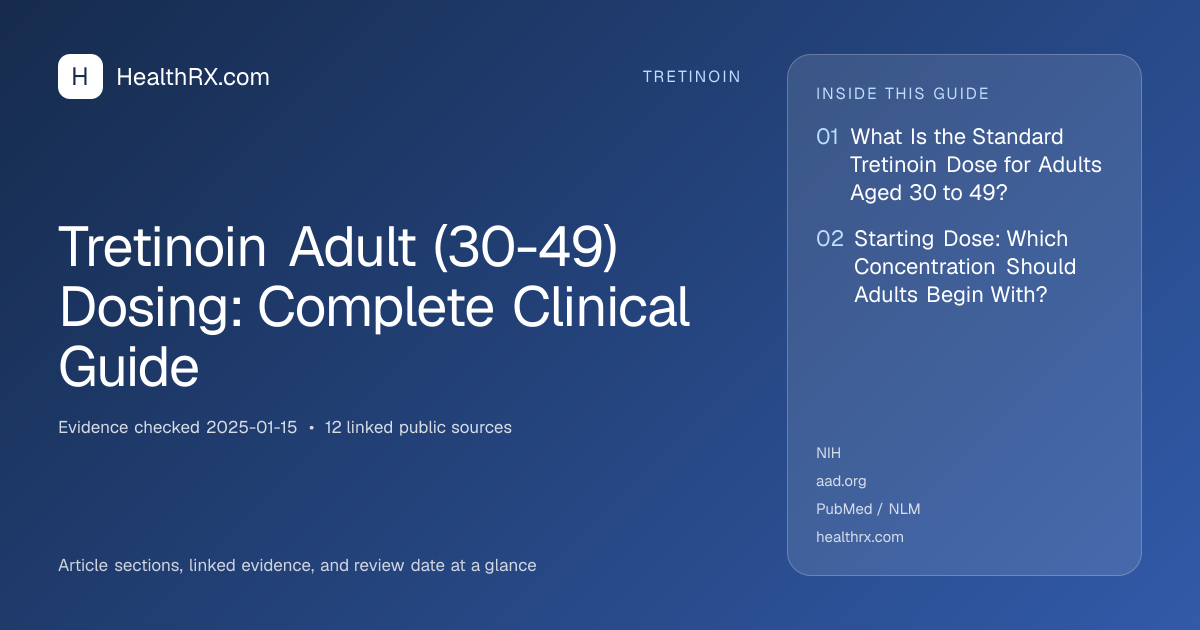 Evidence overview for tretinoin: Tretinoin Adult (30-49) Dosing: Complete Clinical Guide