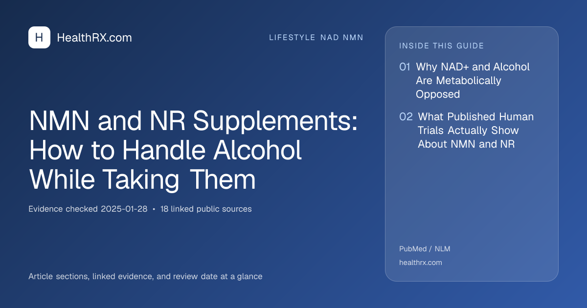 Evidence overview for lifestyle nad nmn: NMN and NR Supplements: How to Handle Alcohol While Taking Them
