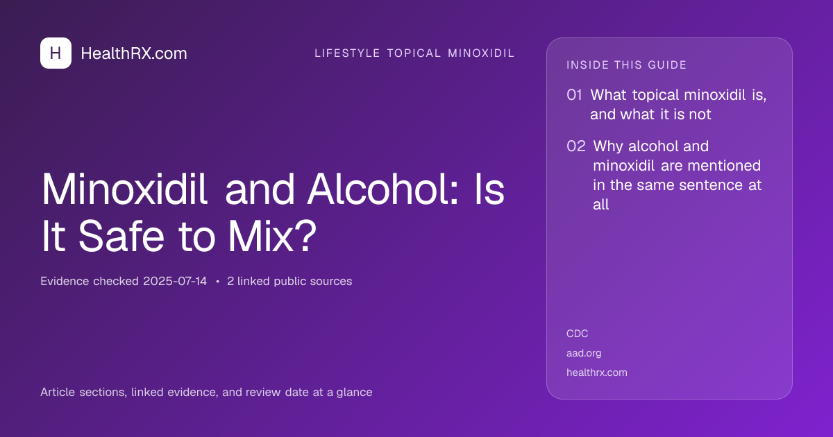 Evidence overview for lifestyle topical minoxidil: Minoxidil and Alcohol: Is It Safe to Mix?