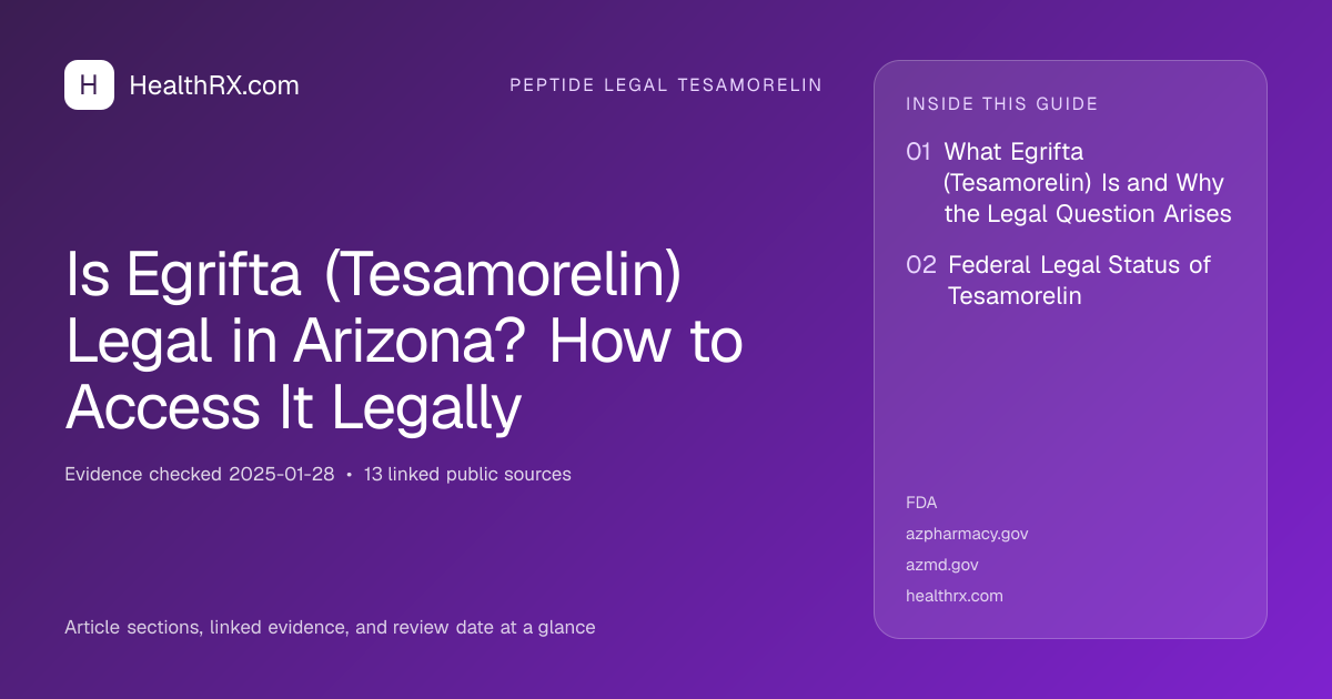 Evidence overview for Is Egrifta (Tesamorelin) Legal in Arizona? How to Access It Legally