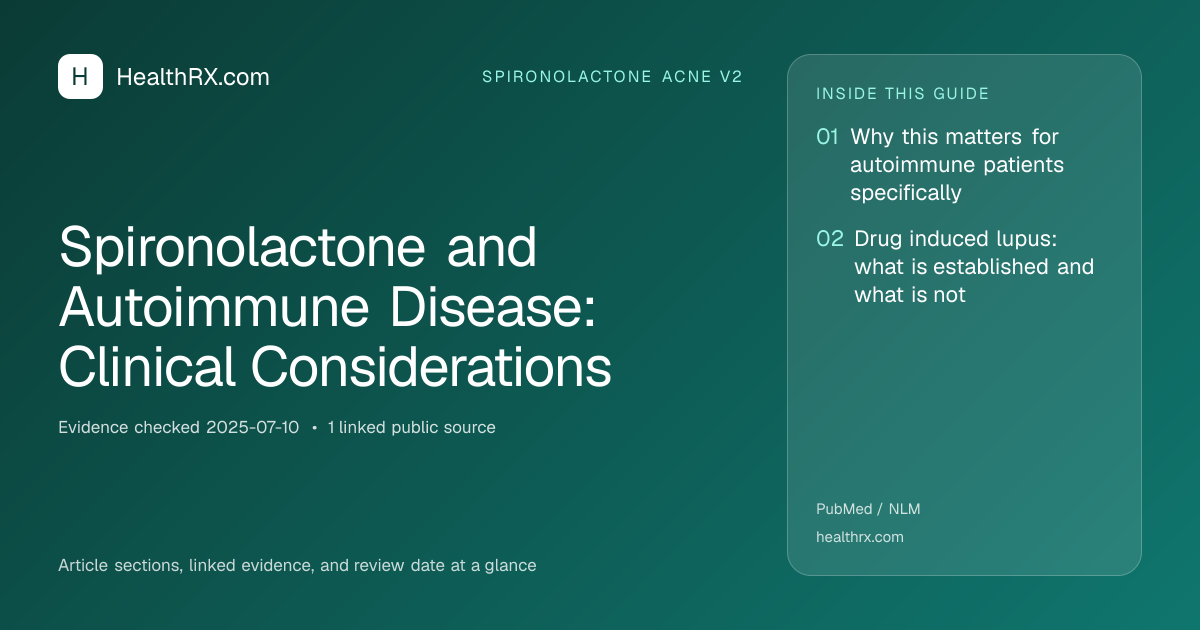 Evidence overview for spironolactone acne v2: Spironolactone and Autoimmune Disease: Clinical Considerations