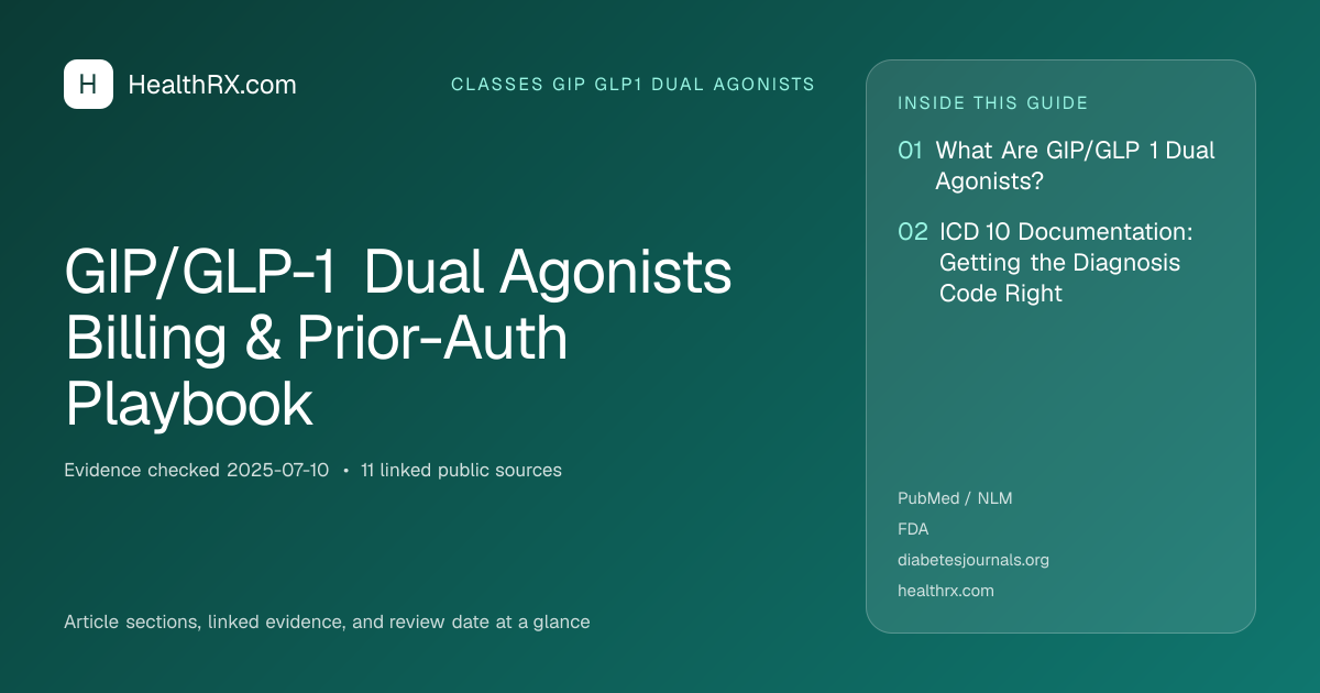 Evidence overview for GIP/GLP-1 Dual Agonists Billing & Prior-Auth Playbook