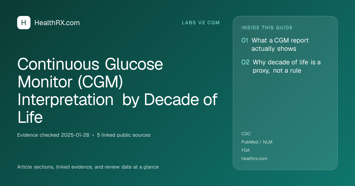 Evidence overview for Continuous Glucose Monitor (CGM) Interpretation by Decade of Life
