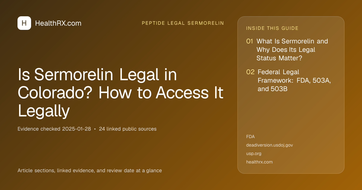 Evidence overview for Is Sermorelin Legal in Colorado? How to Access It Legally