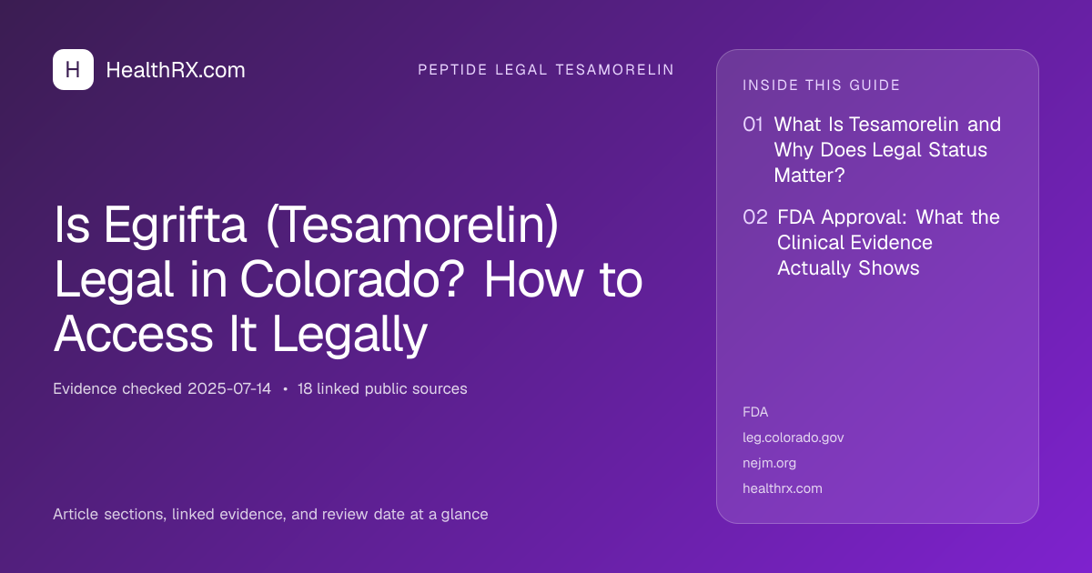 Evidence overview for Is Egrifta (Tesamorelin) Legal in Colorado? How to Access It Legally