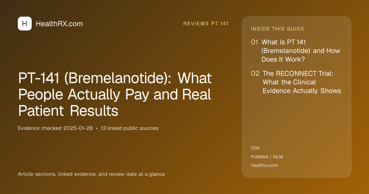 Evidence overview for PT-141 (Bremelanotide): What People Actually Pay and Real Patient Results