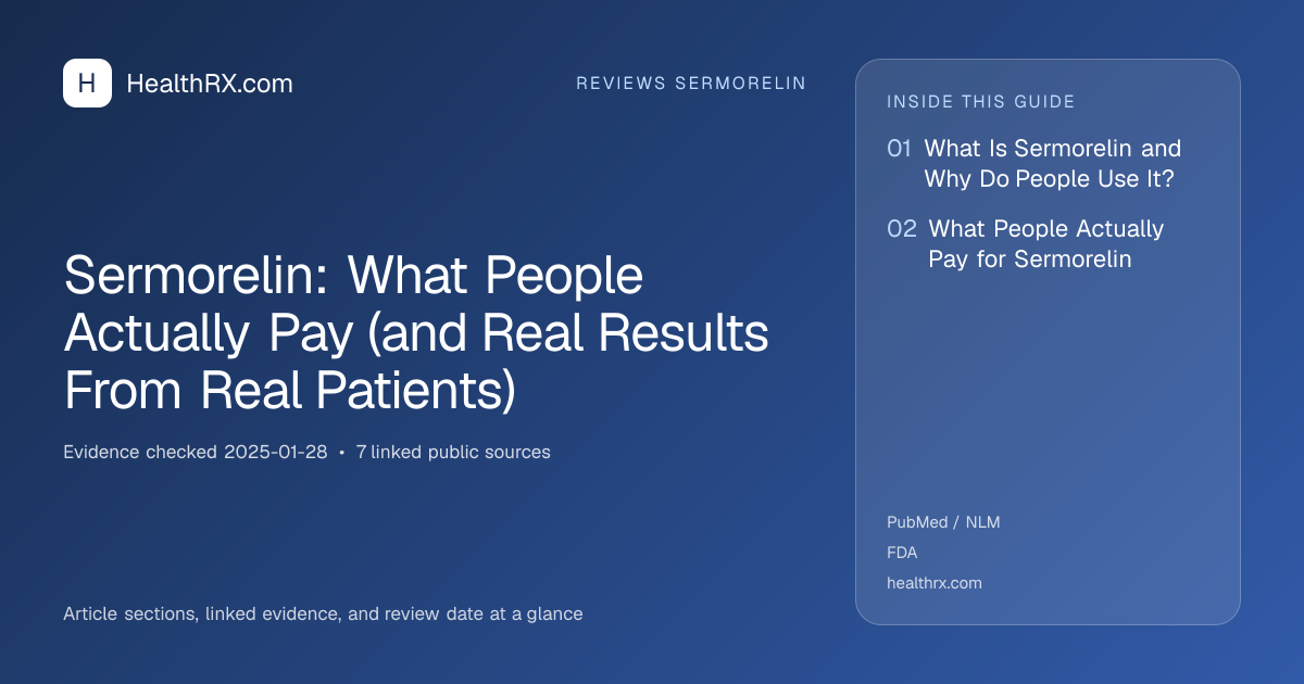 Evidence overview for Sermorelin: What People Actually Pay (and Real Results From Real Patients)