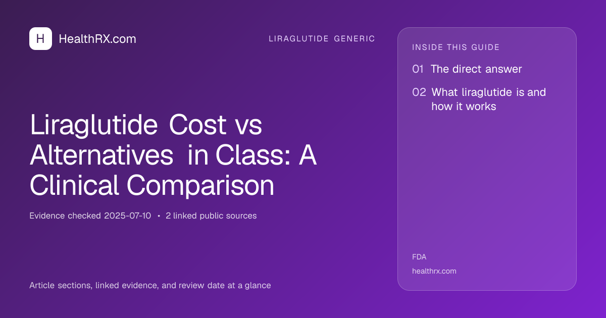 Evidence overview for Liraglutide Cost vs Alternatives in Class: A Clinical Comparison