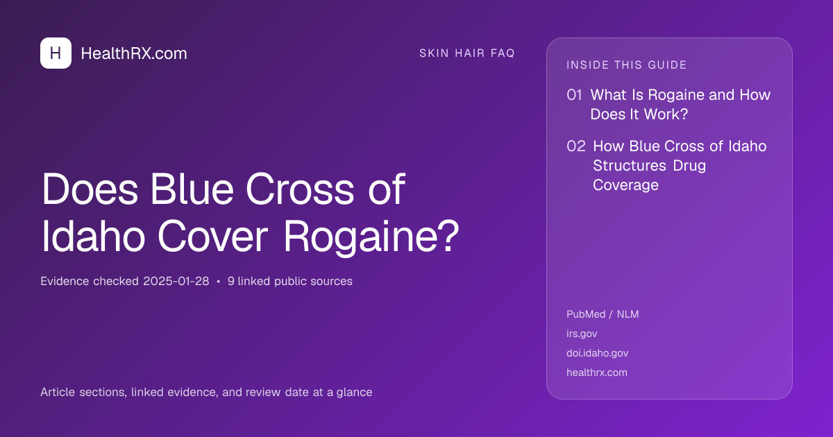 Evidence overview for Does Blue Cross of Idaho Cover Rogaine?