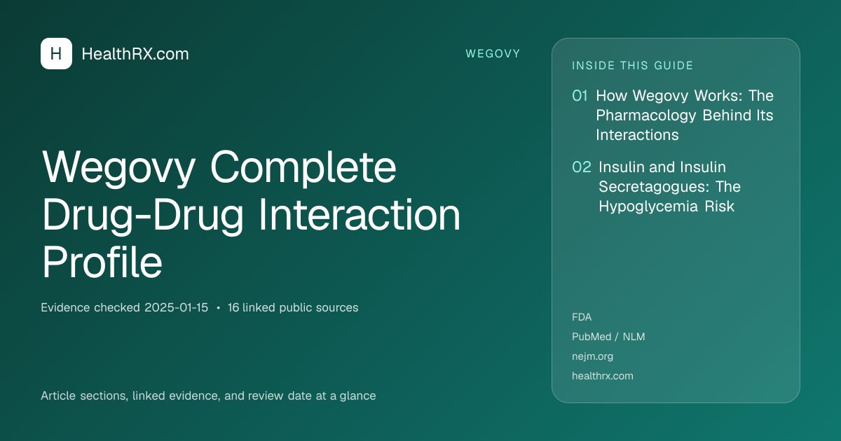 Evidence overview for Wegovy Complete Drug-Drug Interaction Profile