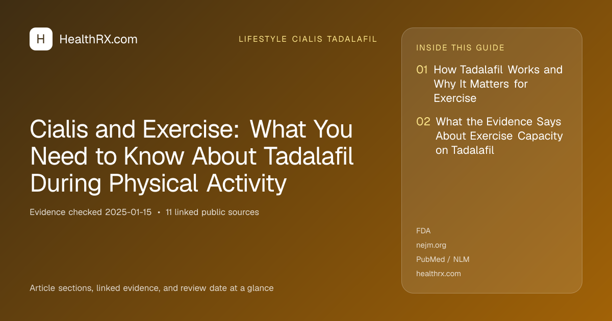 Evidence overview for lifestyle cialis tadalafil: Cialis and Exercise: What You Need to Know About Tadalafil During Physical Activity