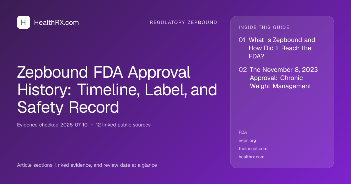 Evidence overview for Zepbound FDA Approval History: Timeline, Label, and Safety Record