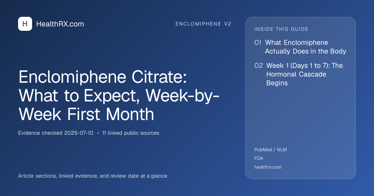 Evidence overview for Enclomiphene Citrate: What to Expect, Week-by-Week First Month