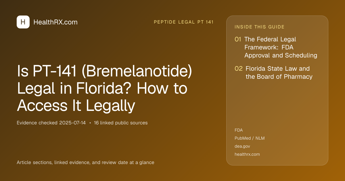 Evidence overview for Is PT-141 (Bremelanotide) Legal in Florida? How to Access It Legally