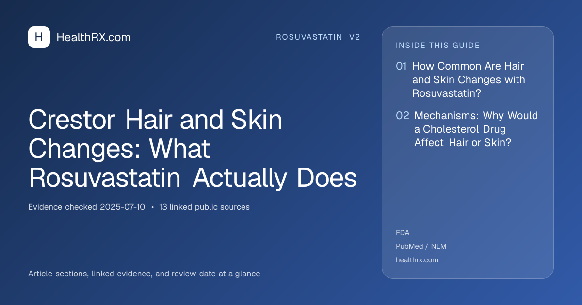 Evidence overview for rosuvastatin v2: Crestor Hair and Skin Changes: What Rosuvastatin Actually Does