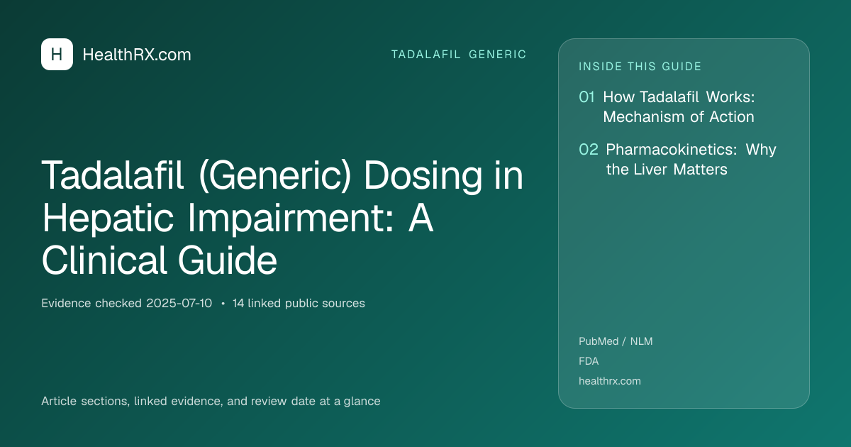 Evidence overview for Tadalafil (Generic) Dosing in Hepatic Impairment: A Clinical Guide