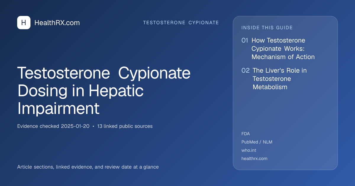 Evidence overview for Testosterone Cypionate Dosing in Hepatic Impairment