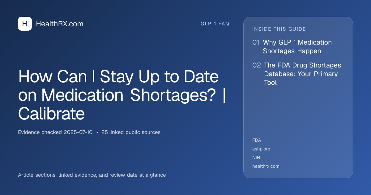 Evidence overview for How Can I Stay Up to Date on Medication Shortages? | Calibrate