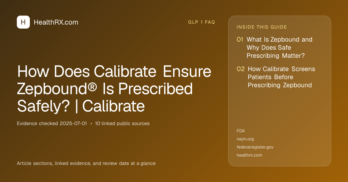 Evidence overview for How Does Calibrate Ensure Zepbound® Is Prescribed Safely? | Calibrate