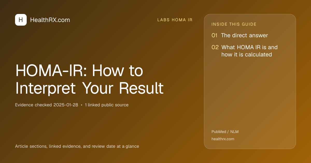 Evidence overview for HOMA-IR: How to Interpret Your Result