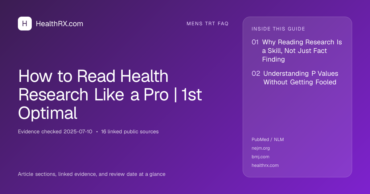 Evidence overview for How to Read Health Research Like a Pro | 1st Optimal