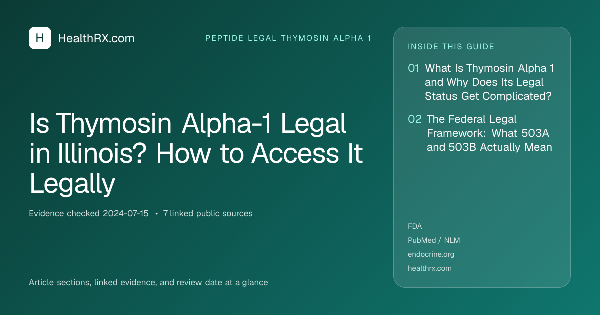 Evidence overview for Is Thymosin Alpha-1 Legal in Illinois? How to Access It Legally