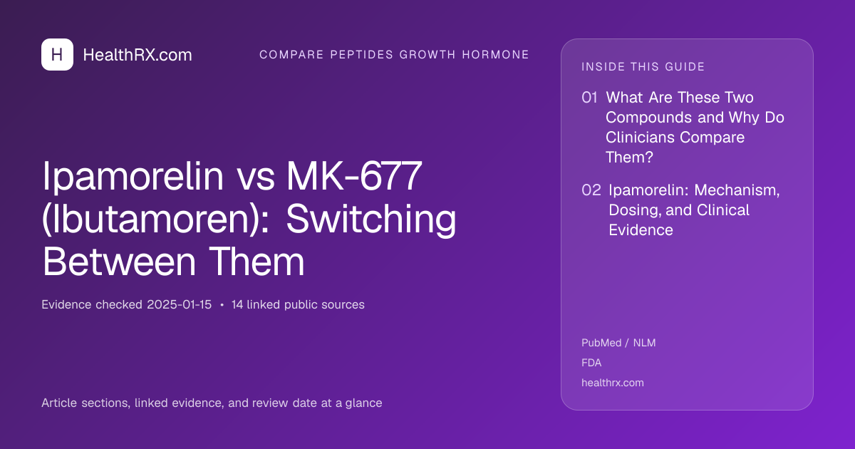 Evidence overview for Ipamorelin vs MK-677 (Ibutamoren): Switching Between Them