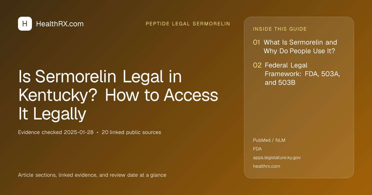 Evidence overview for Is Sermorelin Legal in Kentucky? How to Access It Legally