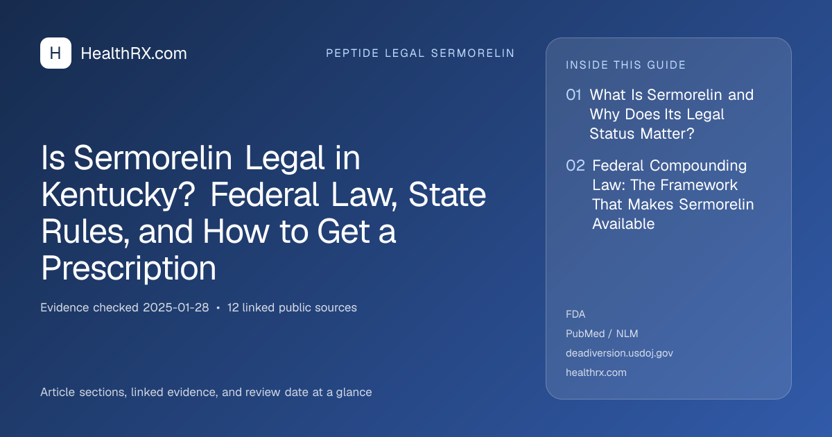 Evidence overview for Is Sermorelin Legal in Kentucky? Federal Law, State Rules, and How to Get a Prescription
