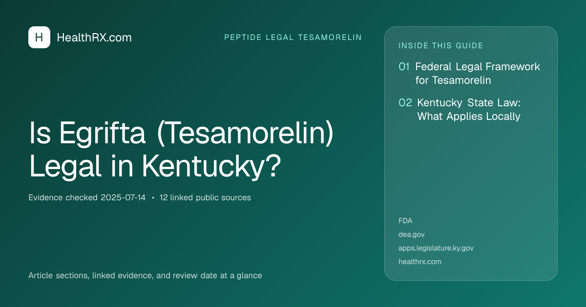 Evidence overview for Is Egrifta (Tesamorelin) Legal in Kentucky?