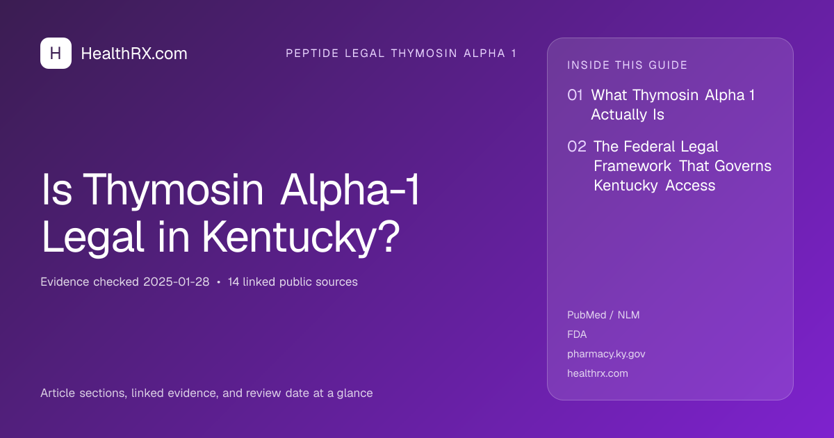 Evidence overview for Is Thymosin Alpha-1 Legal in Kentucky?