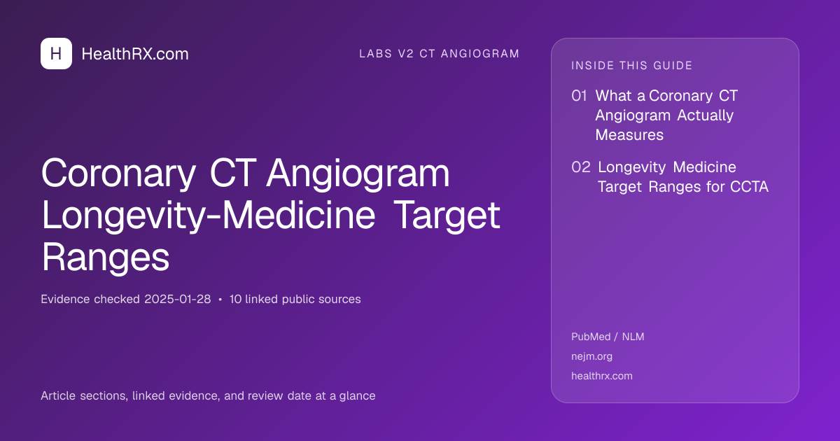 Evidence overview for Coronary CT Angiogram Longevity-Medicine Target Ranges