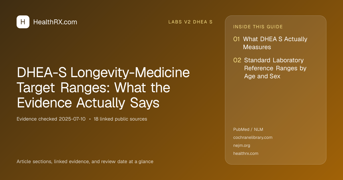 Evidence overview for DHEA-S Longevity-Medicine Target Ranges: What the Evidence Actually Says