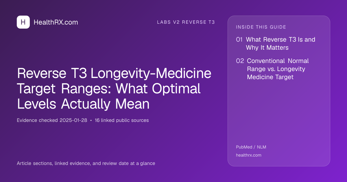 Evidence overview for Reverse T3 Longevity-Medicine Target Ranges: What Optimal Levels Actually Mean