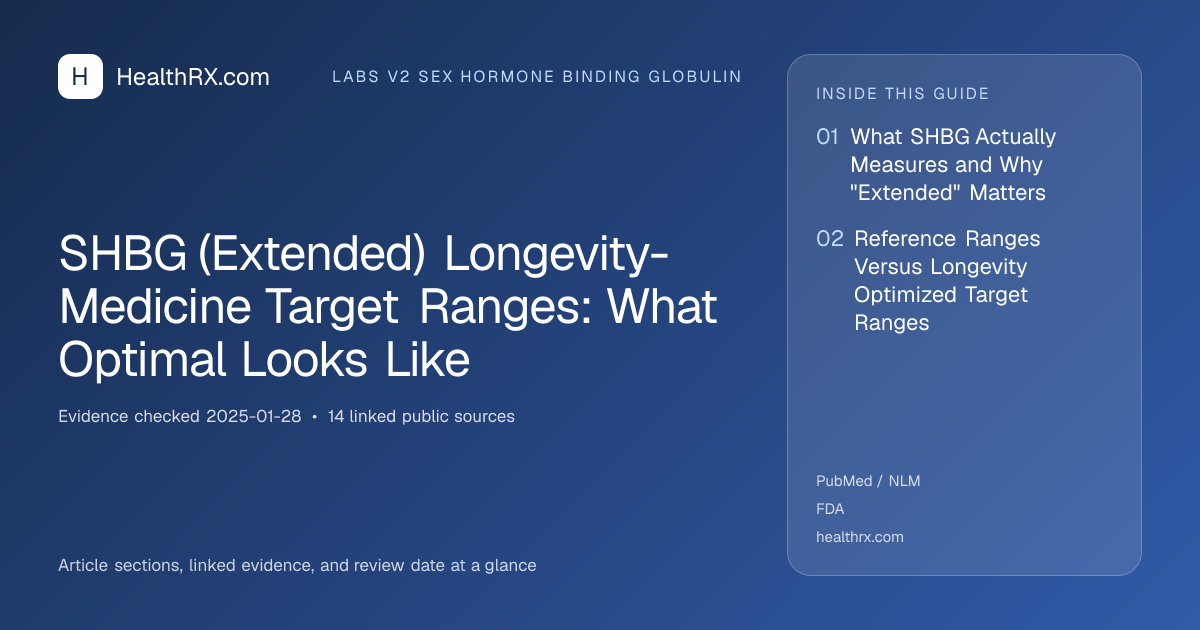 Evidence overview for SHBG (Extended) Longevity-Medicine Target Ranges: What Optimal Looks Like