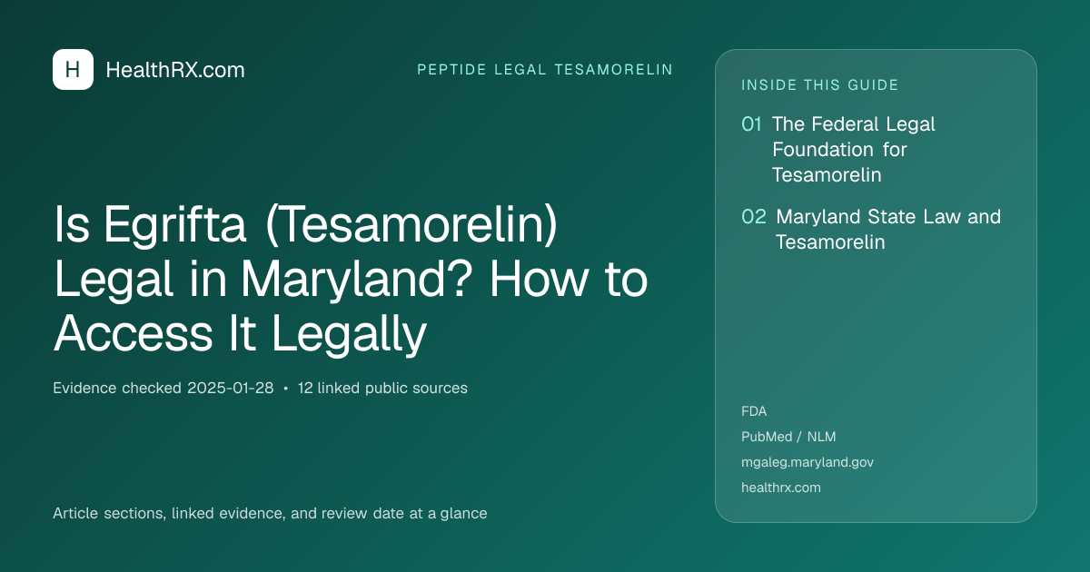 Evidence overview for Is Egrifta (Tesamorelin) Legal in Maryland? How to Access It Legally