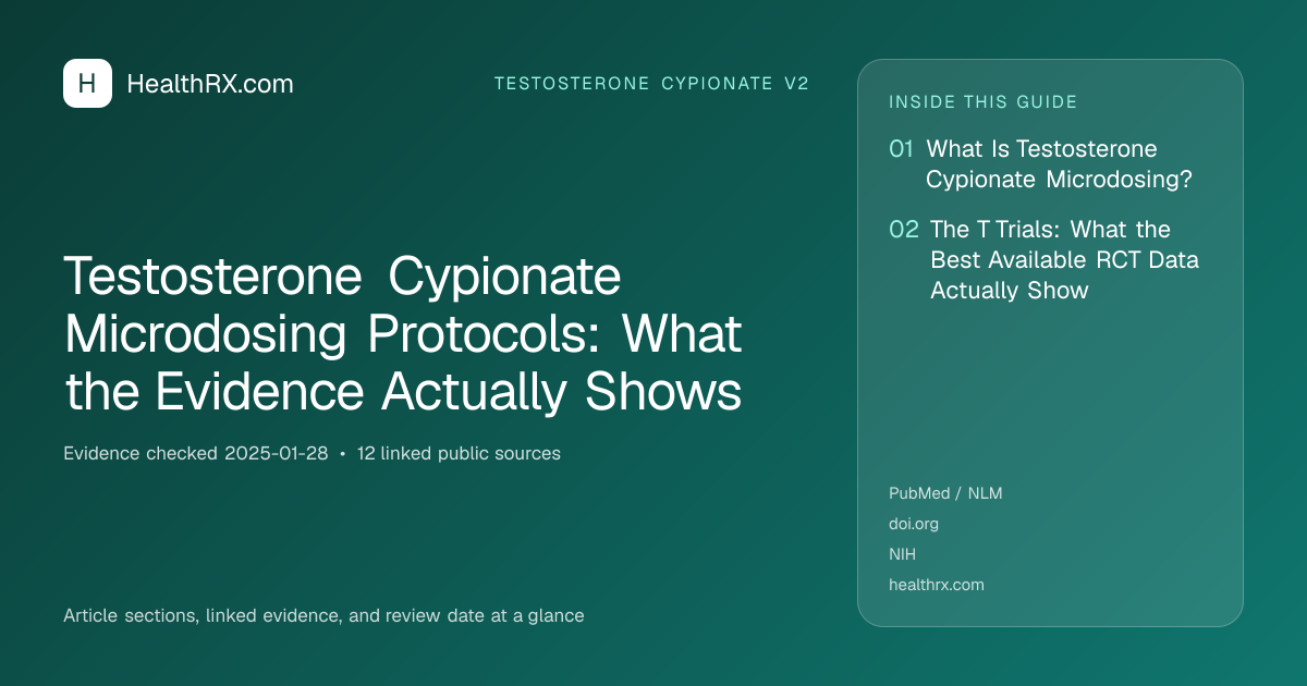 Evidence overview for Testosterone Cypionate Microdosing Protocols: What the Evidence Actually Shows