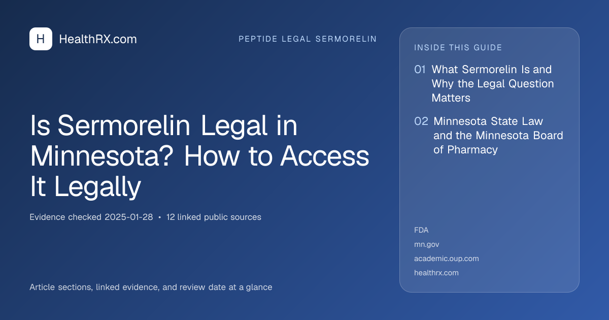 Evidence overview for Is Sermorelin Legal in Minnesota? How to Access It Legally