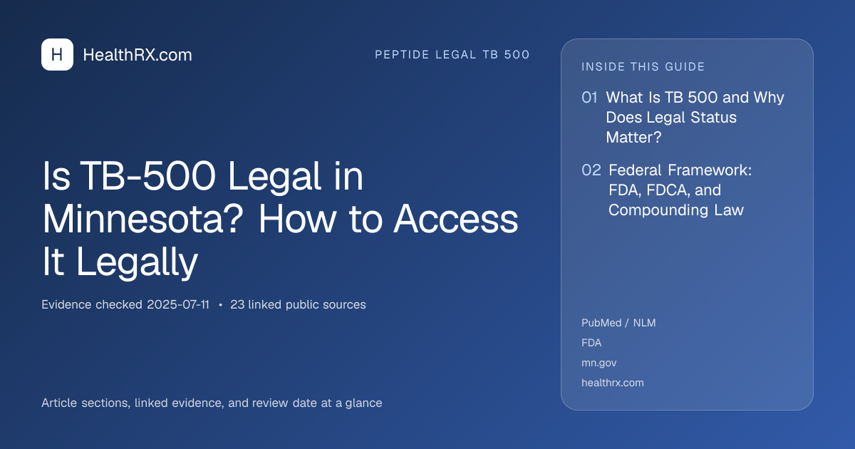 Evidence overview for Is TB-500 Legal in Minnesota? How to Access It Legally