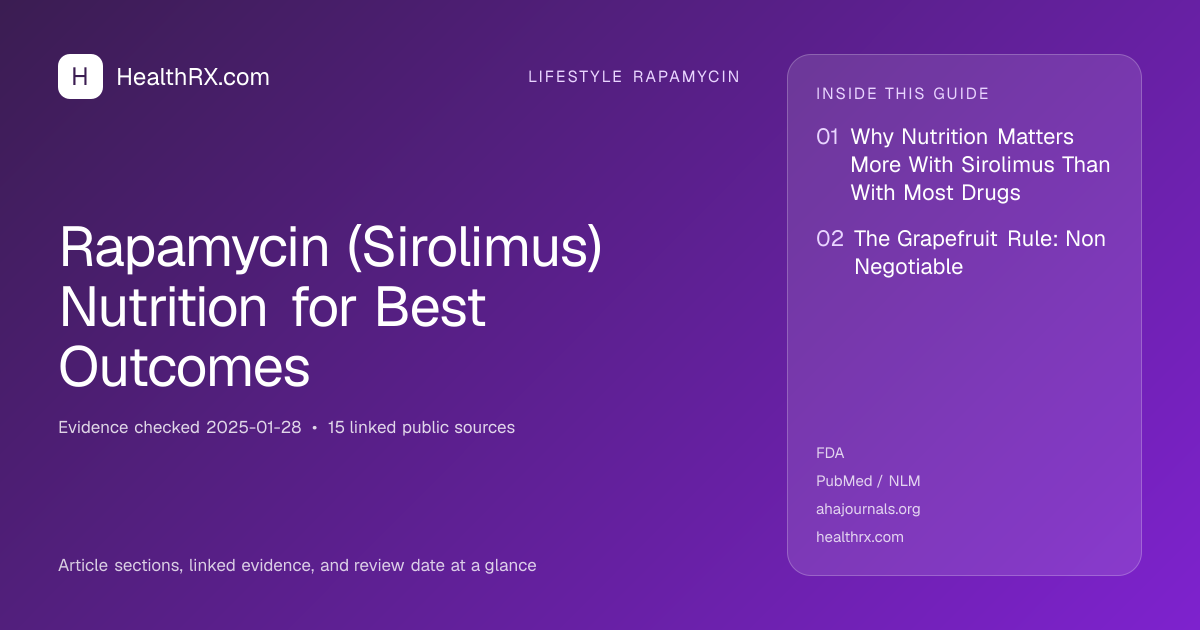 Evidence overview for Rapamycin (Sirolimus) Nutrition for Best Outcomes