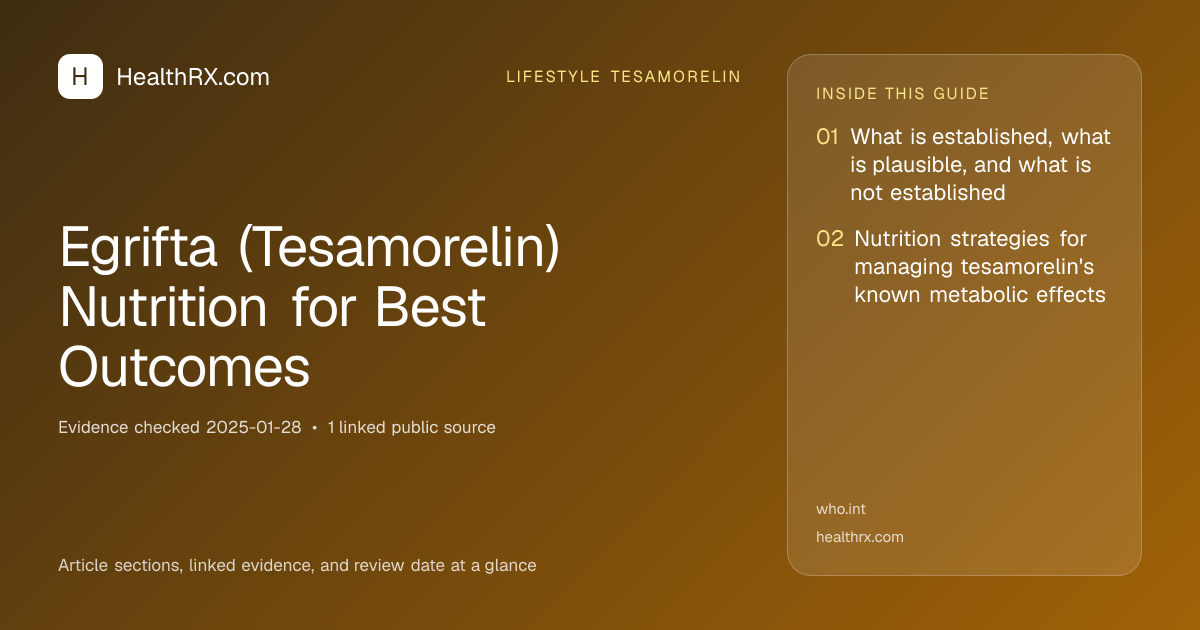 Evidence overview for Egrifta (Tesamorelin) Nutrition for Best Outcomes
