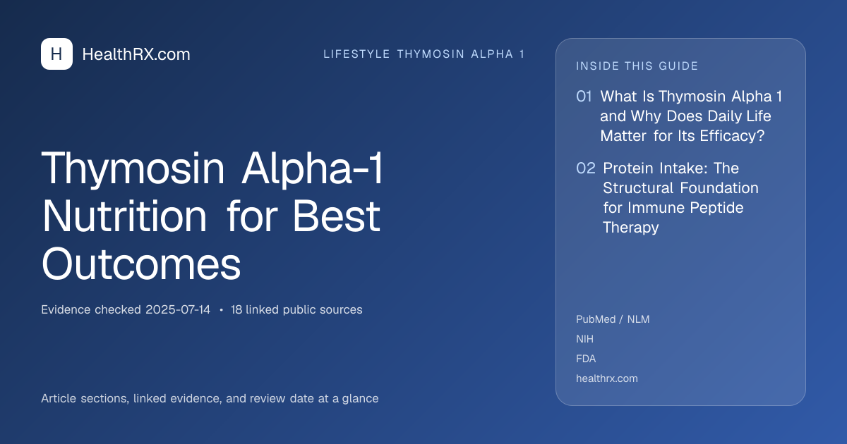 Evidence overview for Thymosin Alpha-1 Nutrition for Best Outcomes