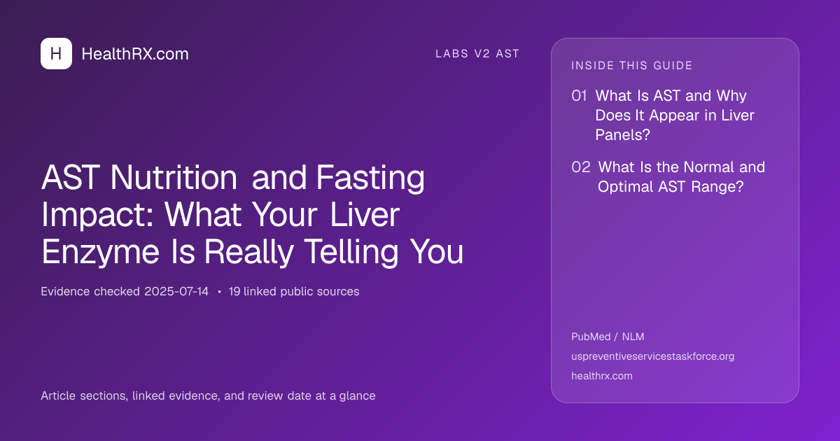 Evidence overview for AST Nutrition and Fasting Impact: What Your Liver Enzyme Is Really Telling You