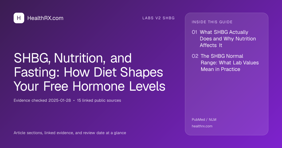 Evidence overview for SHBG, Nutrition, and Fasting: How Diet Shapes Your Free Hormone Levels