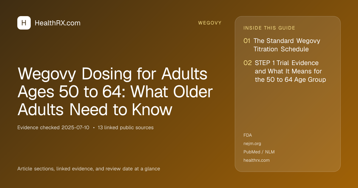 Evidence overview for Wegovy Dosing for Adults Ages 50 to 64: What Older Adults Need to Know