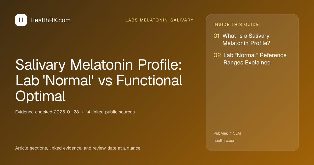Evidence overview for Salivary Melatonin Profile: Lab 'Normal' vs Functional Optimal