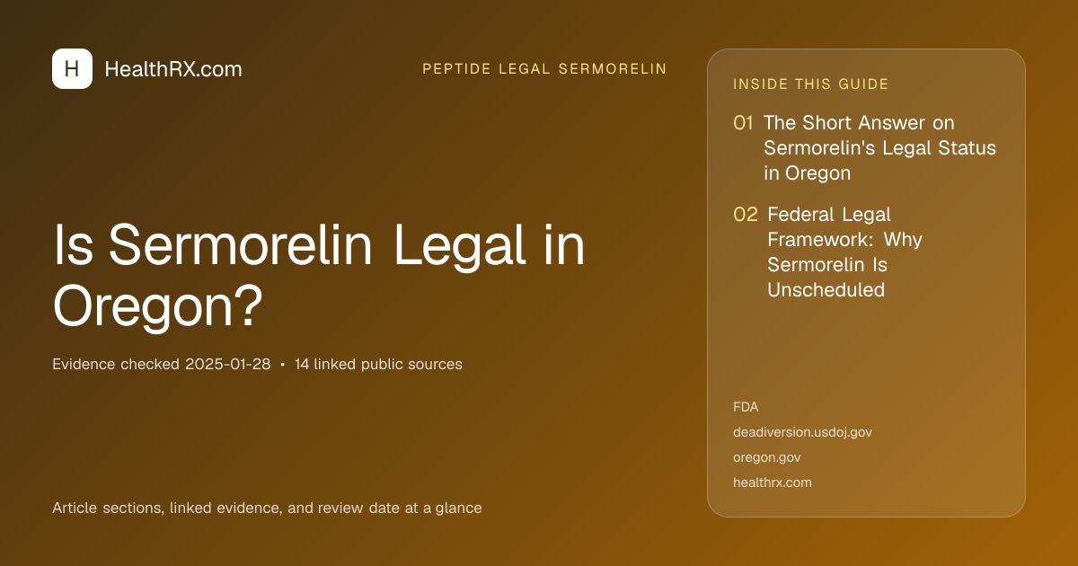 Evidence overview for Is Sermorelin Legal in Oregon?